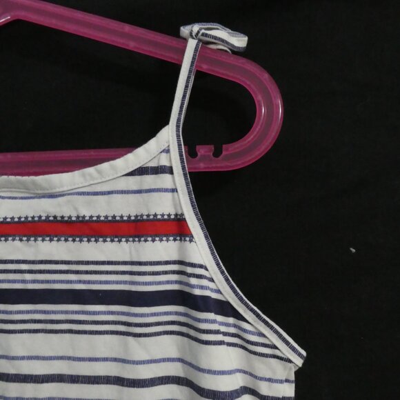 OSHKOSH B'GOSH | size 12 | Striped Tank Top with Floral Lace and Tied Straps - Picture 10 of 12